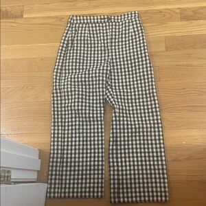 Sezane Martin Crop Trousers Black Ecru Gingham - Size 8